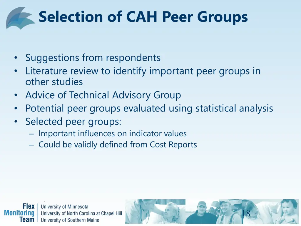 selection of cah peer groups