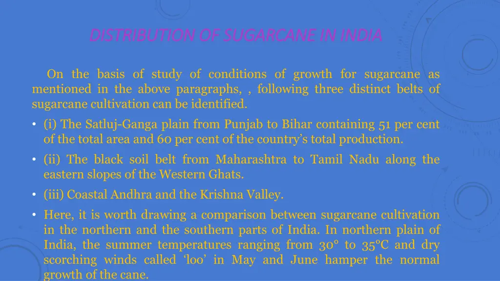 distribution of sugarcane in india distribution