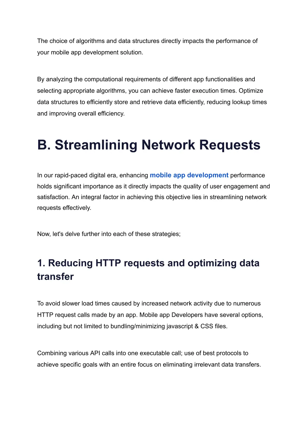 the choice of algorithms and data structures