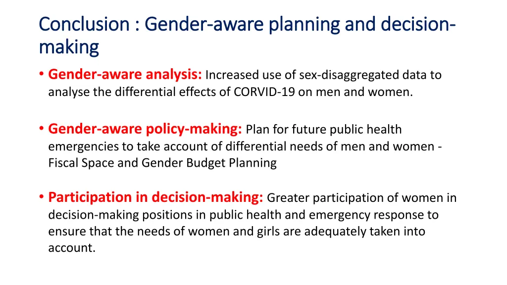 conclusion gender conclusion gender aware