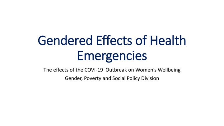 gendered effects of health gendered effects