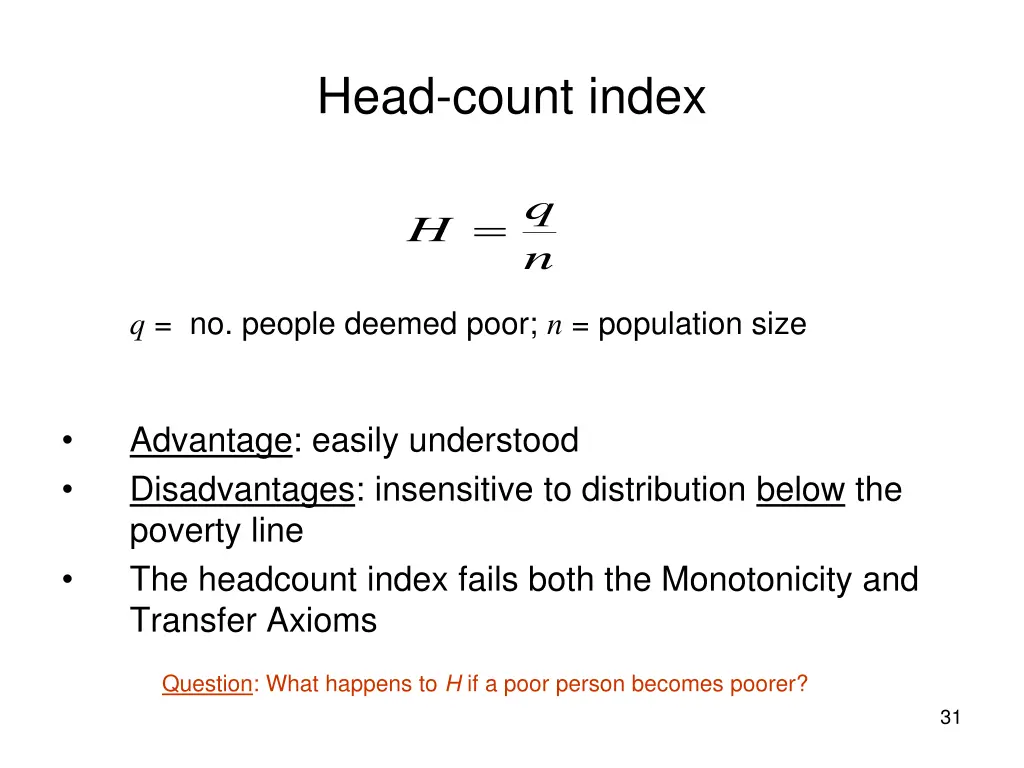 head count index