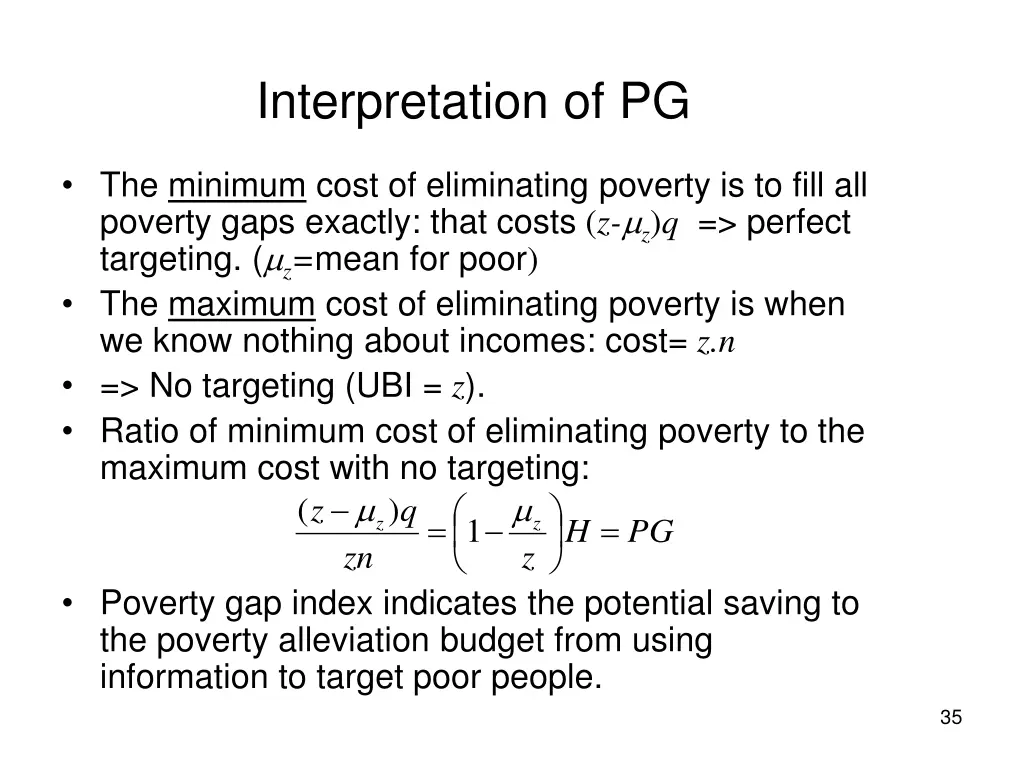 interpretation of pg