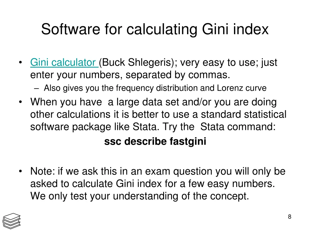 software for calculating gini index