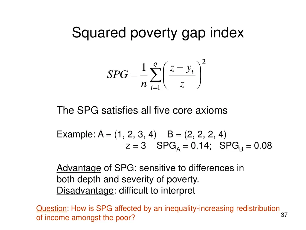 squared poverty gap index