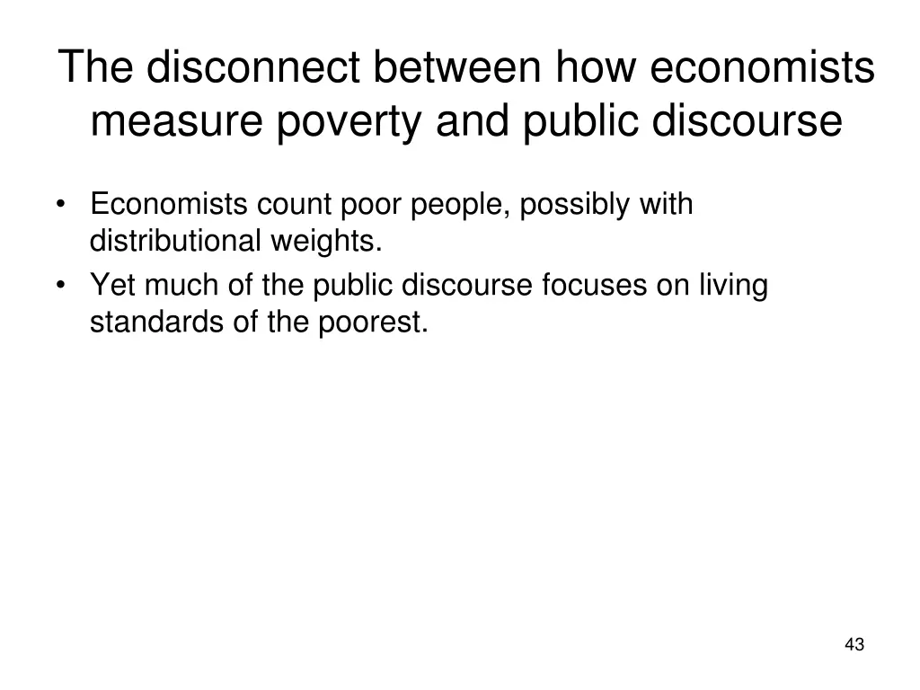 the disconnect between how economists measure