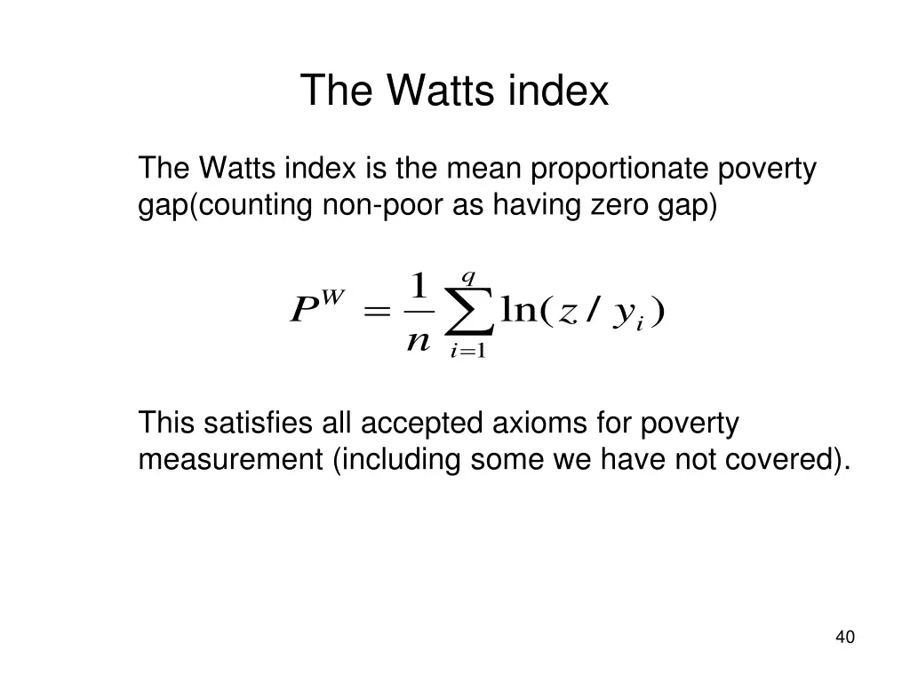 the watts index