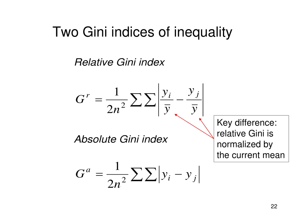 two gini indices of inequality