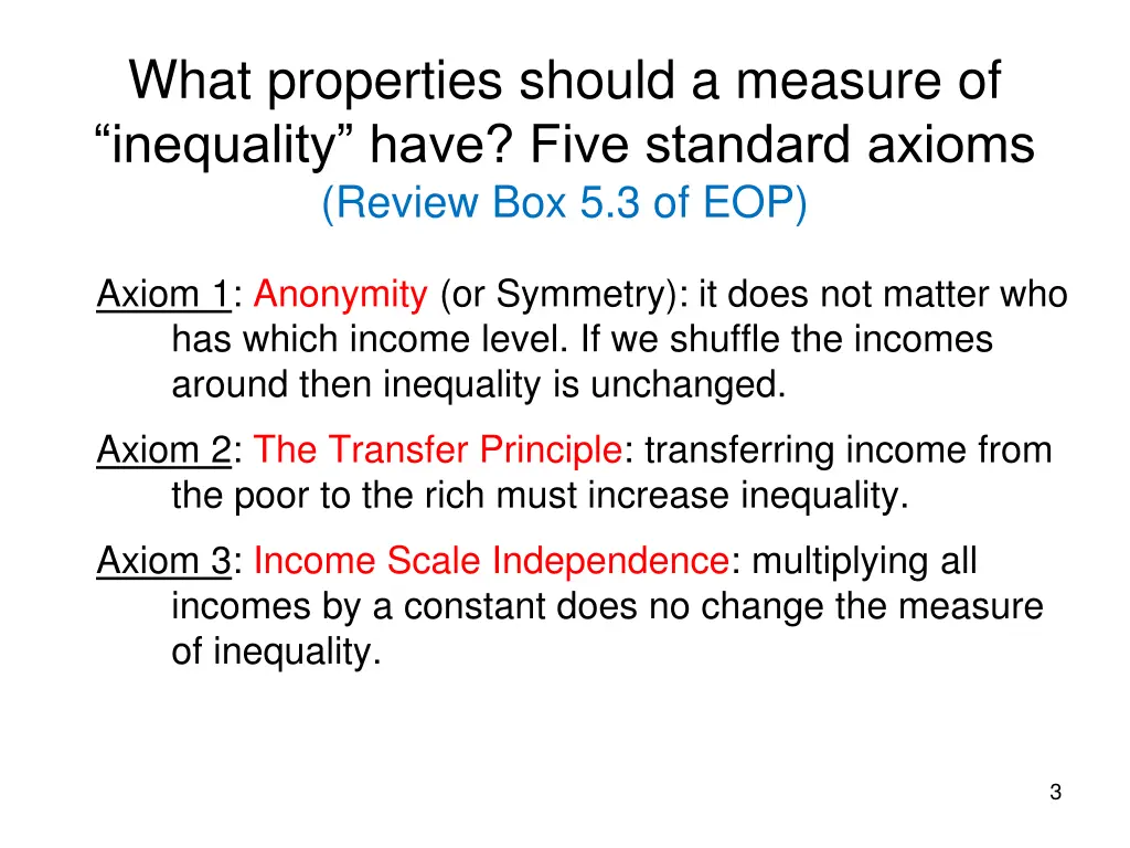 what properties should a measure of inequality