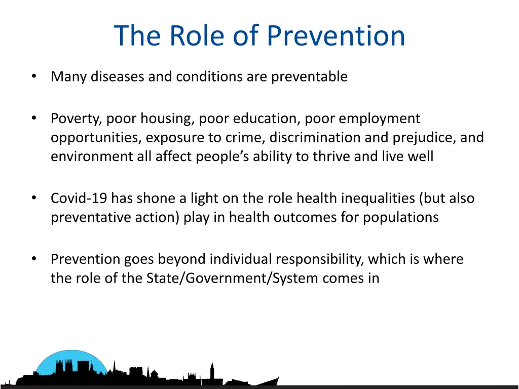 the role of prevention