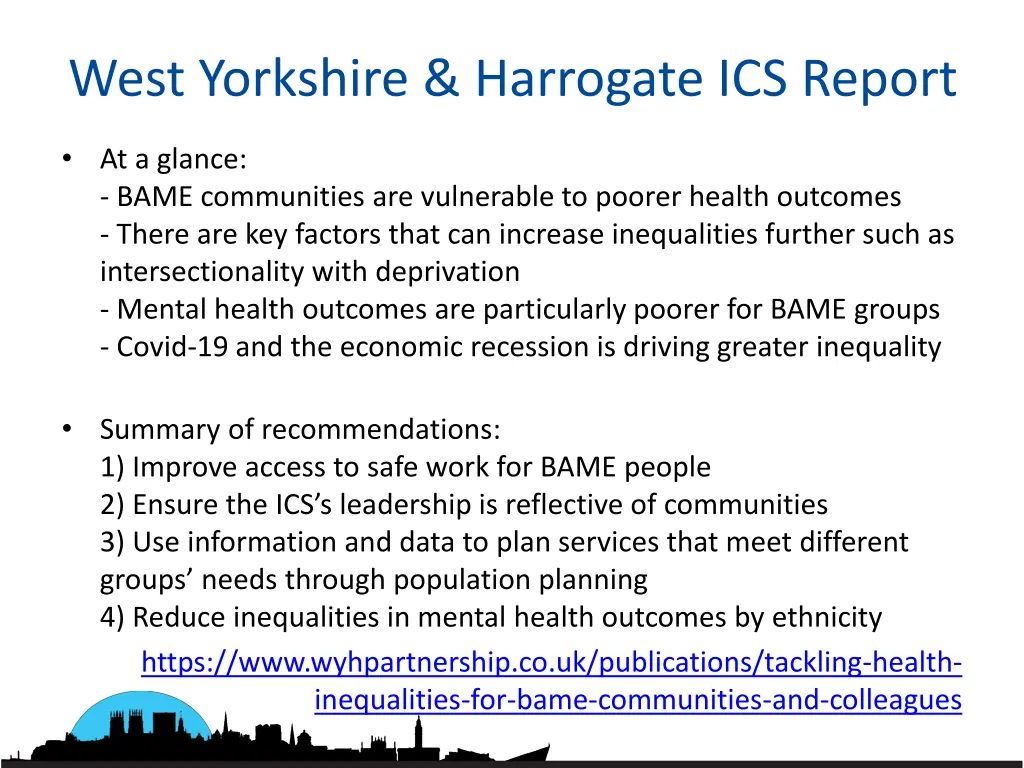 west yorkshire harrogate ics report