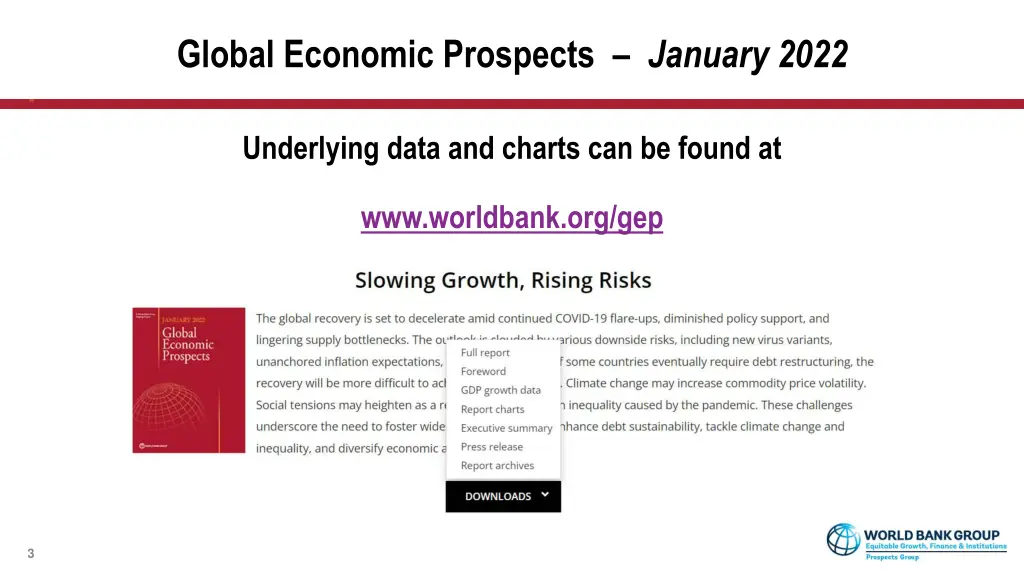 global economic prospects january 2022 2