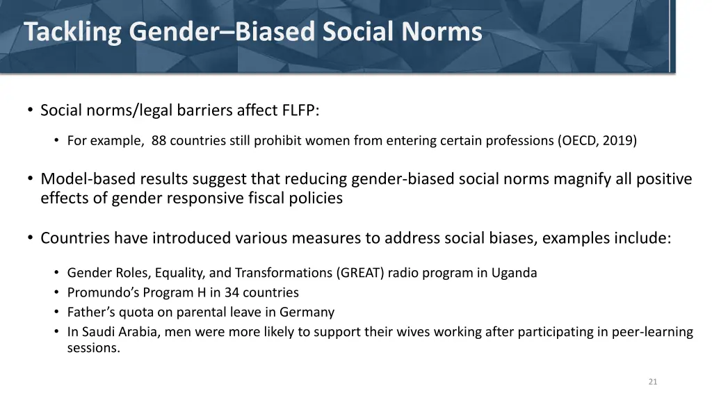 tackling gender biased social norms