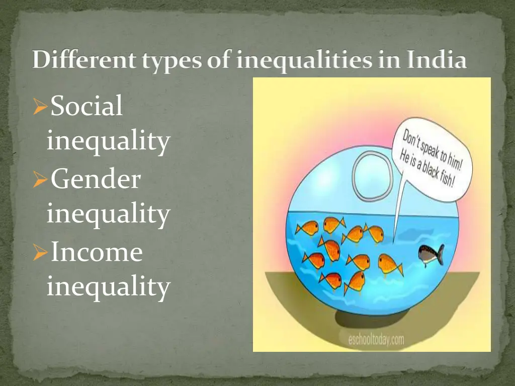 different types of inequalities in india