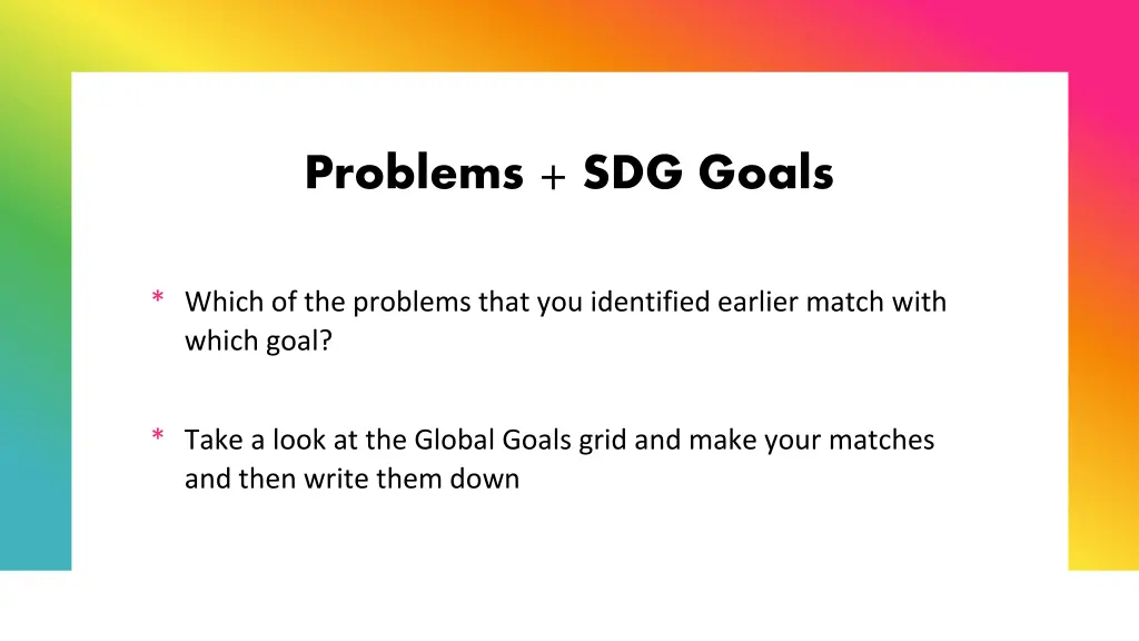 problems sdg goals