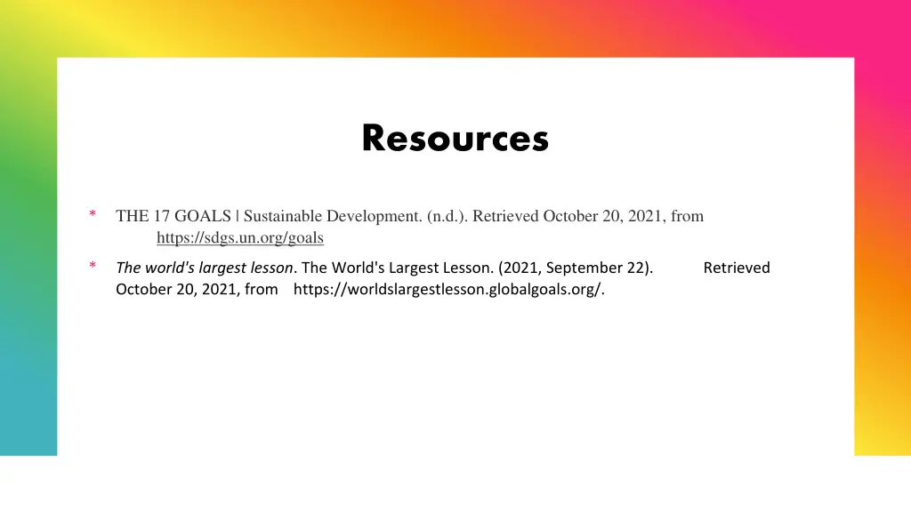 resources