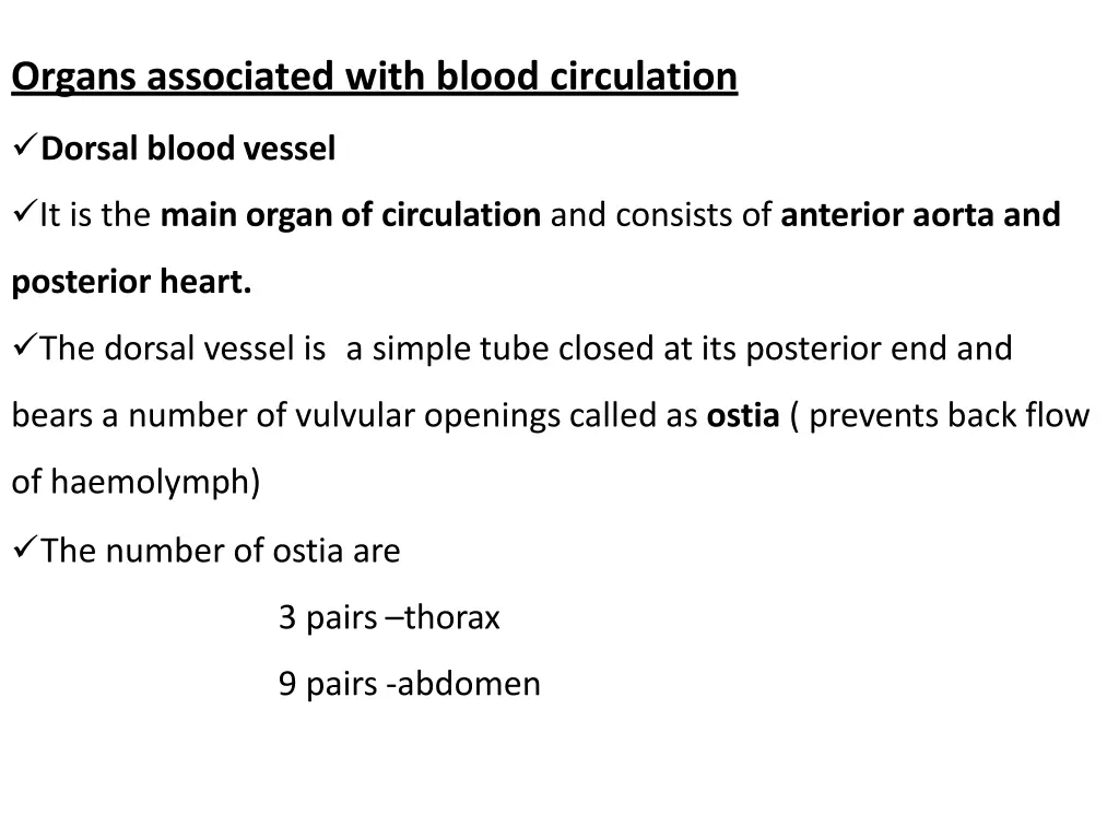 organs associated with blood circulation