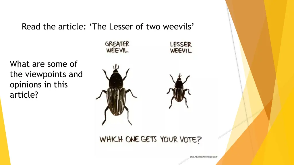 read the article the lesser of two weevils