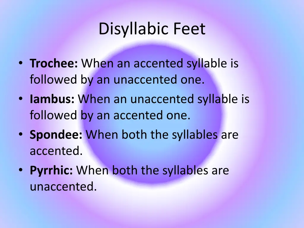 disyllabic feet