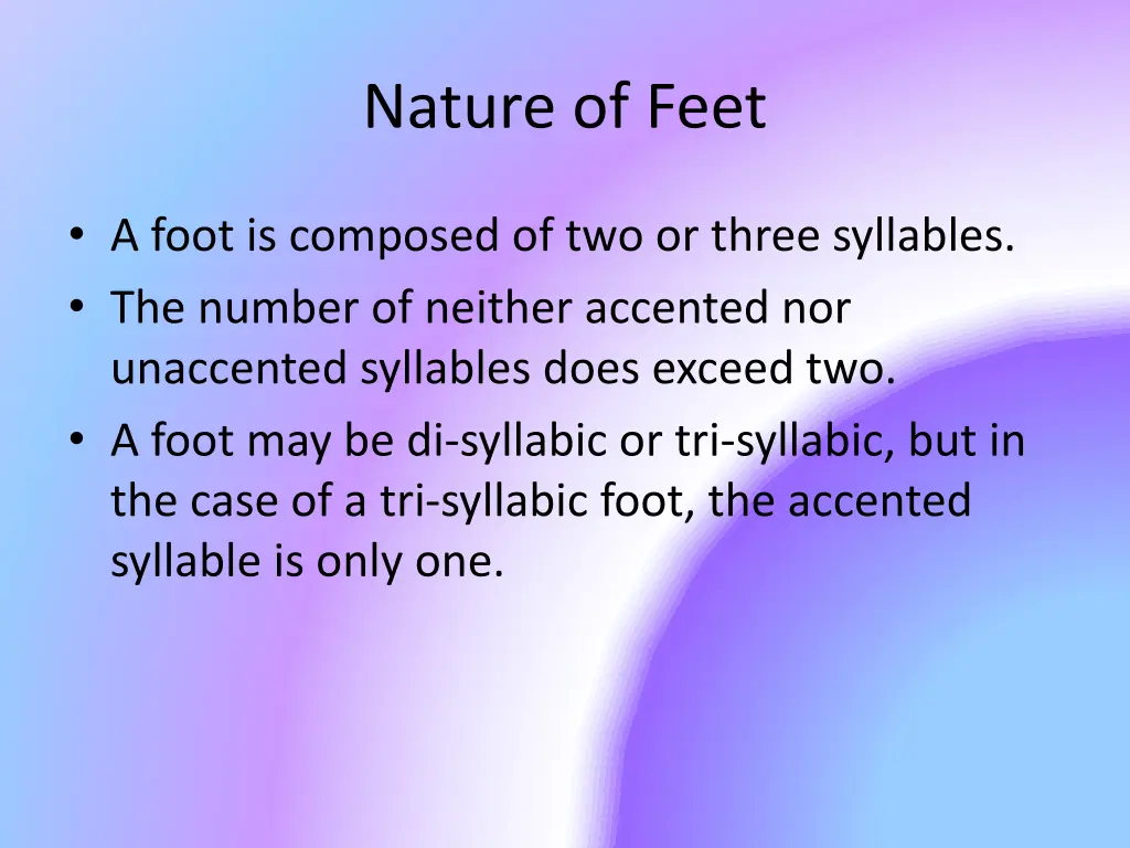 nature of feet