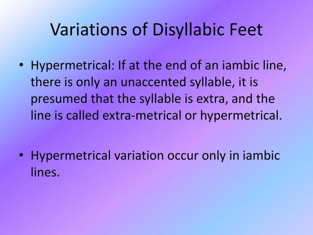 variations of disyllabic feet 2