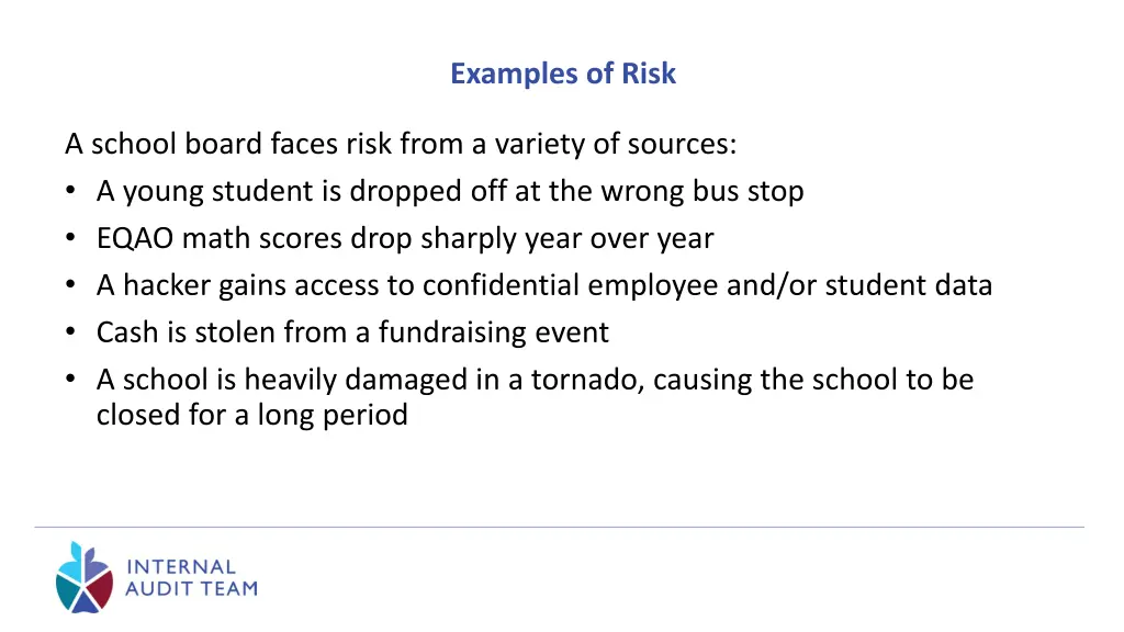 examples of risk