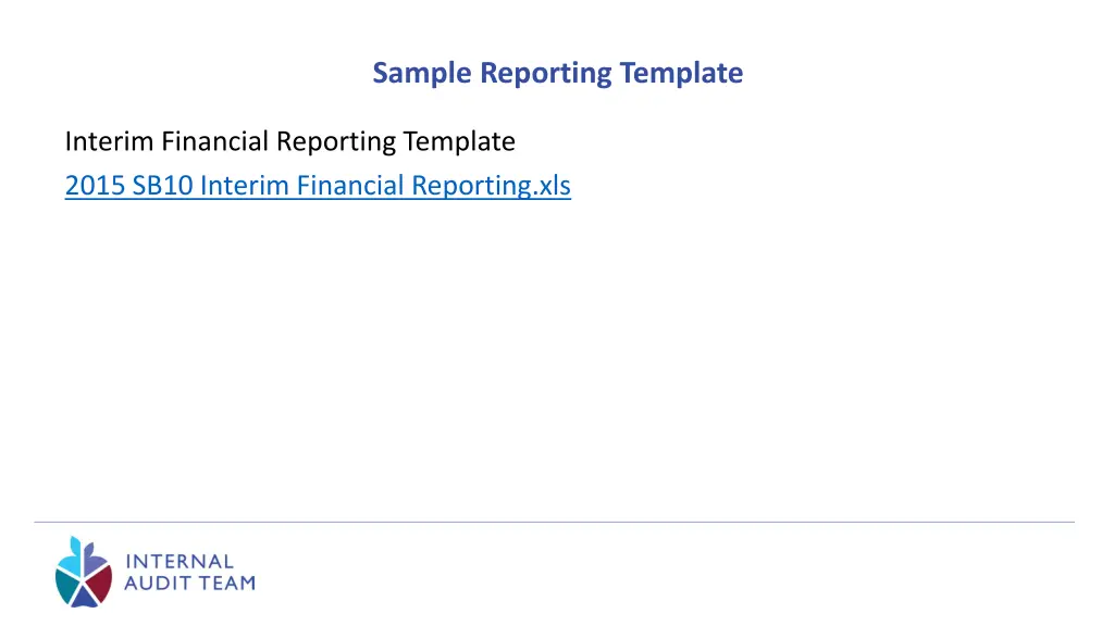 sample reporting template