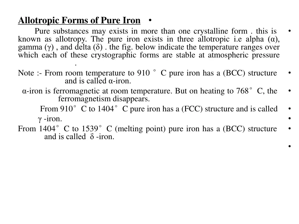 allotropic forms of pure iron pure substances