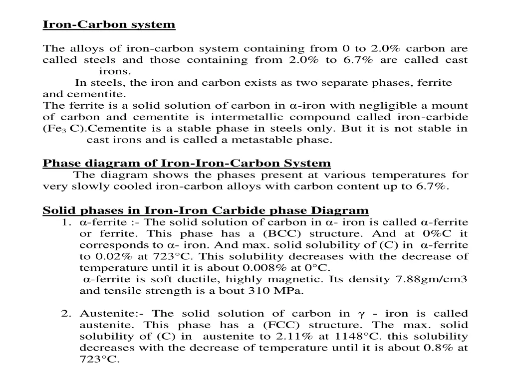 iron carbon system