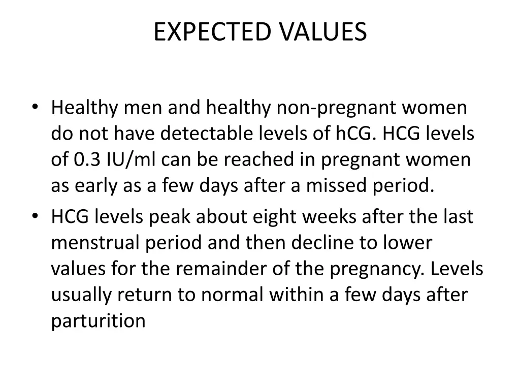 expected values