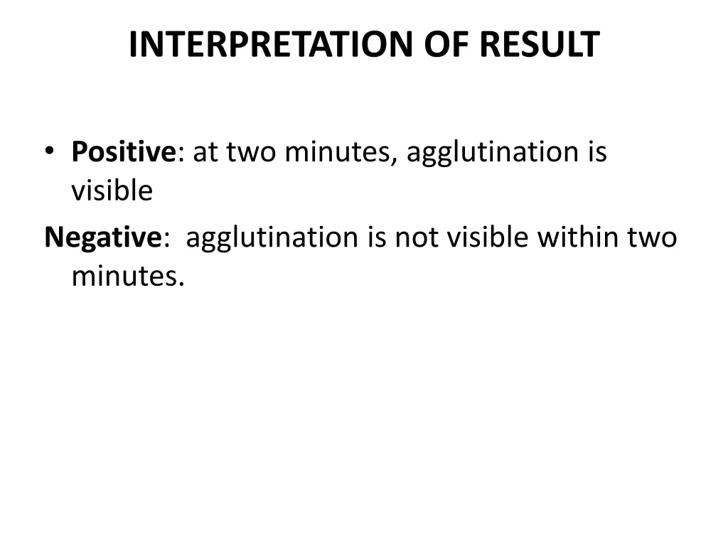 interpretation of result