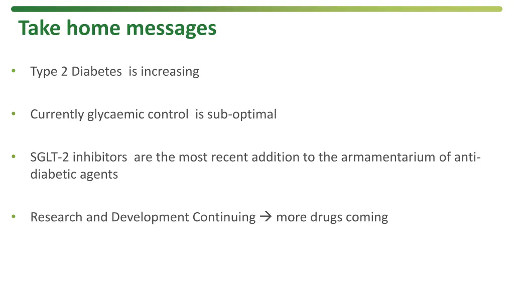 take home messages