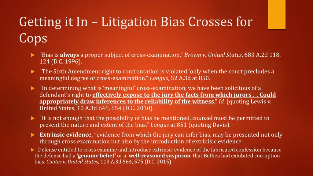 getting it in litigation bias crosses for cops