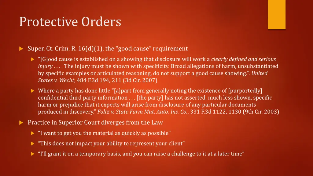 protective orders