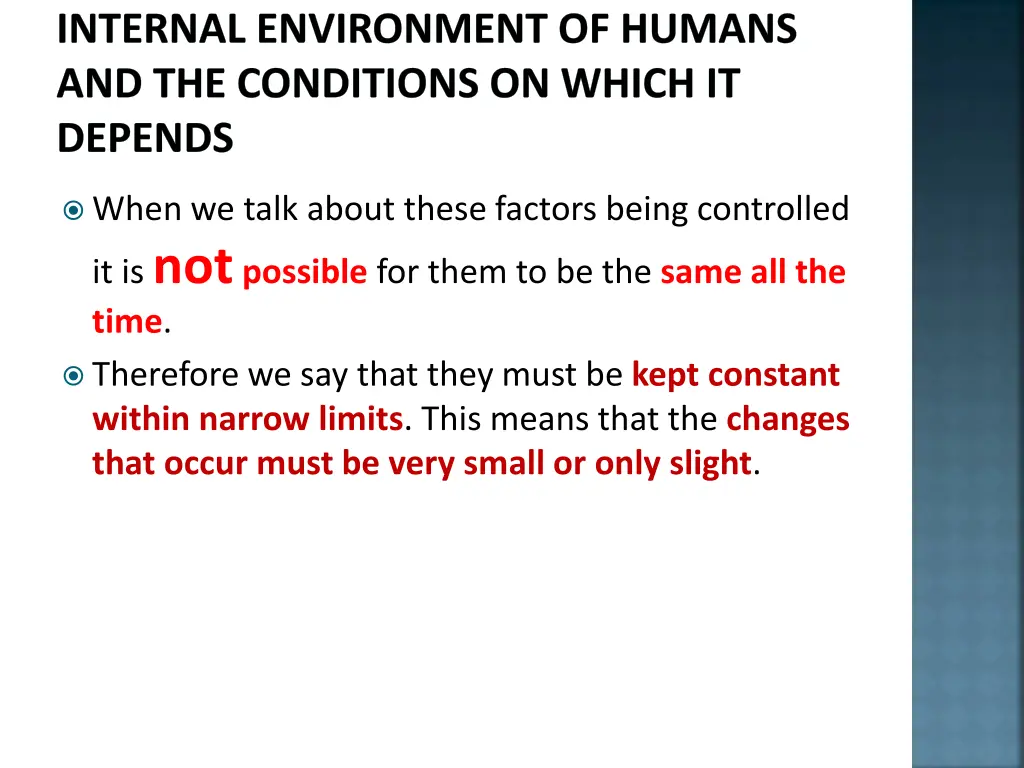 internal environment of humans and the conditions 3