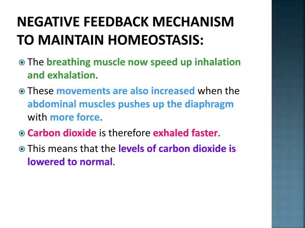 negative feedback mechanism to maintain 10