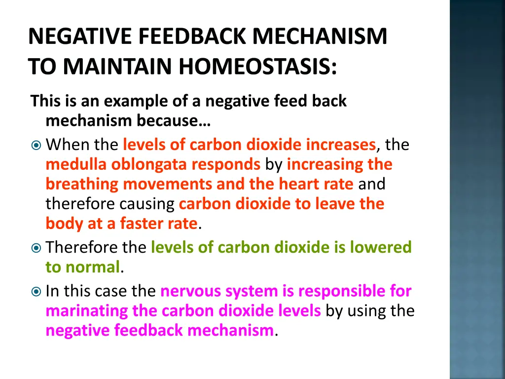 negative feedback mechanism to maintain 11