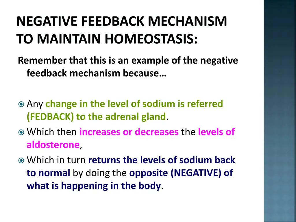 negative feedback mechanism to maintain 19