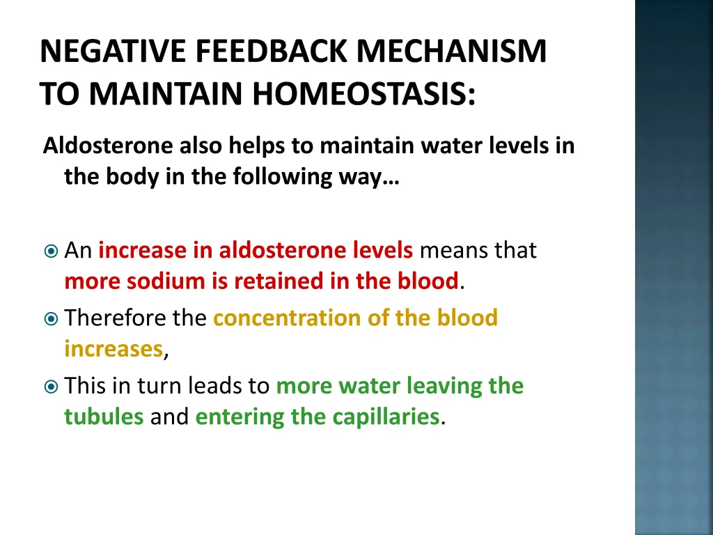 negative feedback mechanism to maintain 20