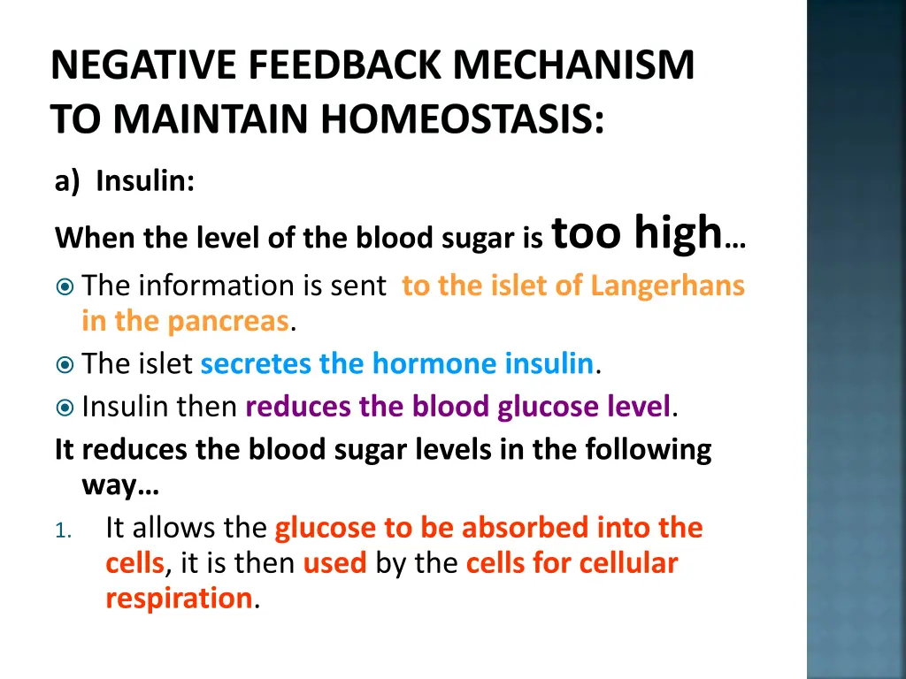 negative feedback mechanism to maintain 3