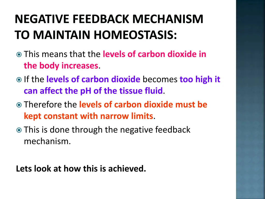 negative feedback mechanism to maintain 8