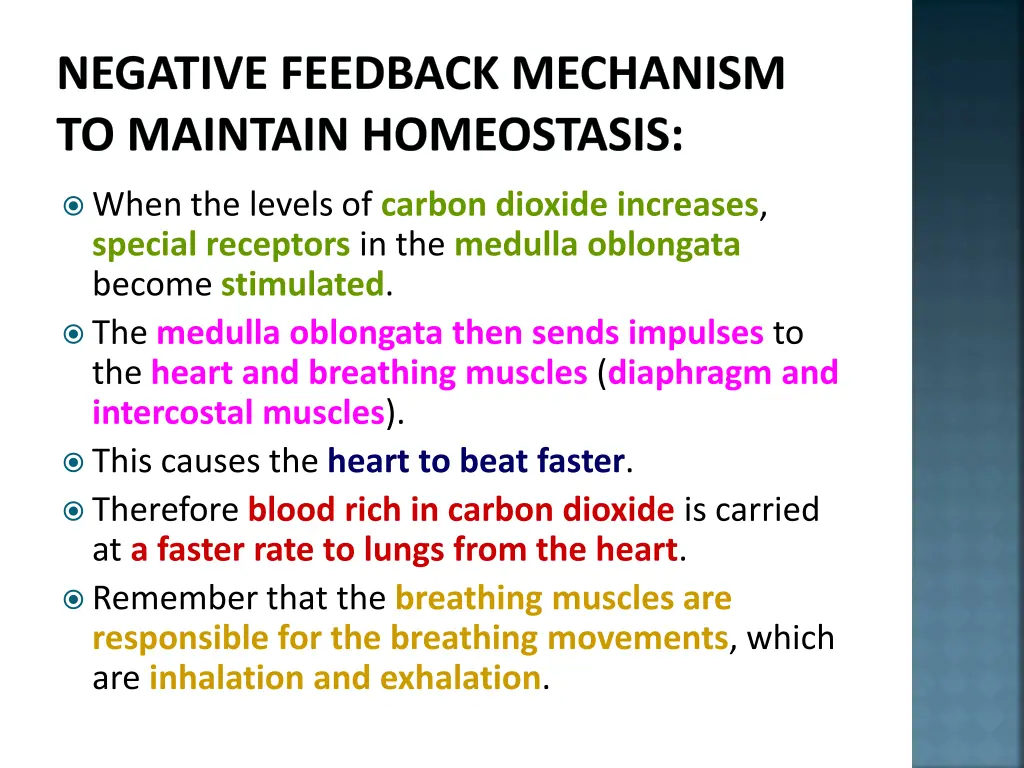 negative feedback mechanism to maintain 9