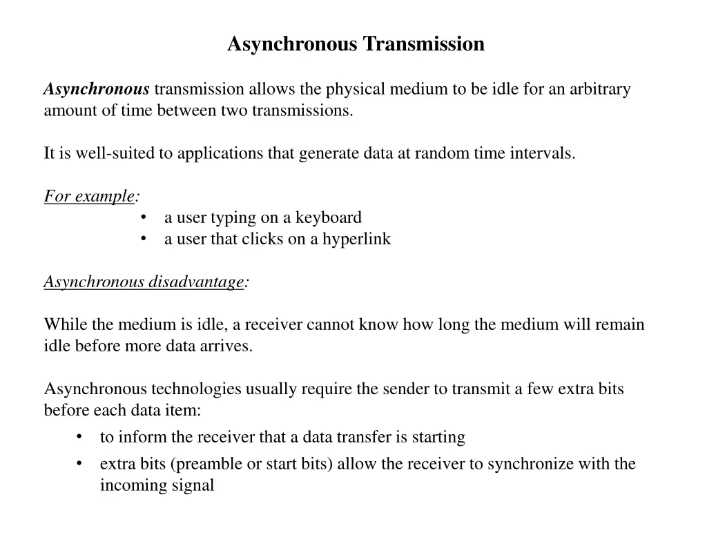 asynchronous transmission