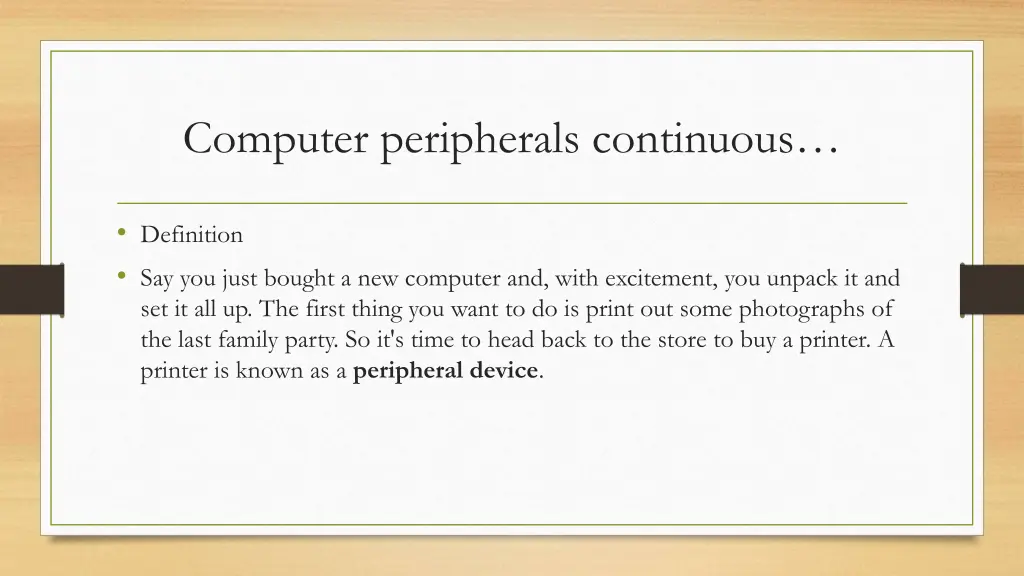 computer peripherals continuous 1