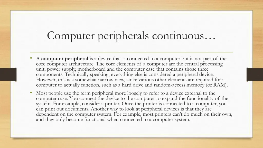 computer peripherals continuous 3