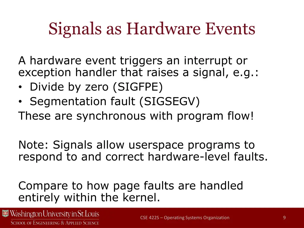 signals as hardware events