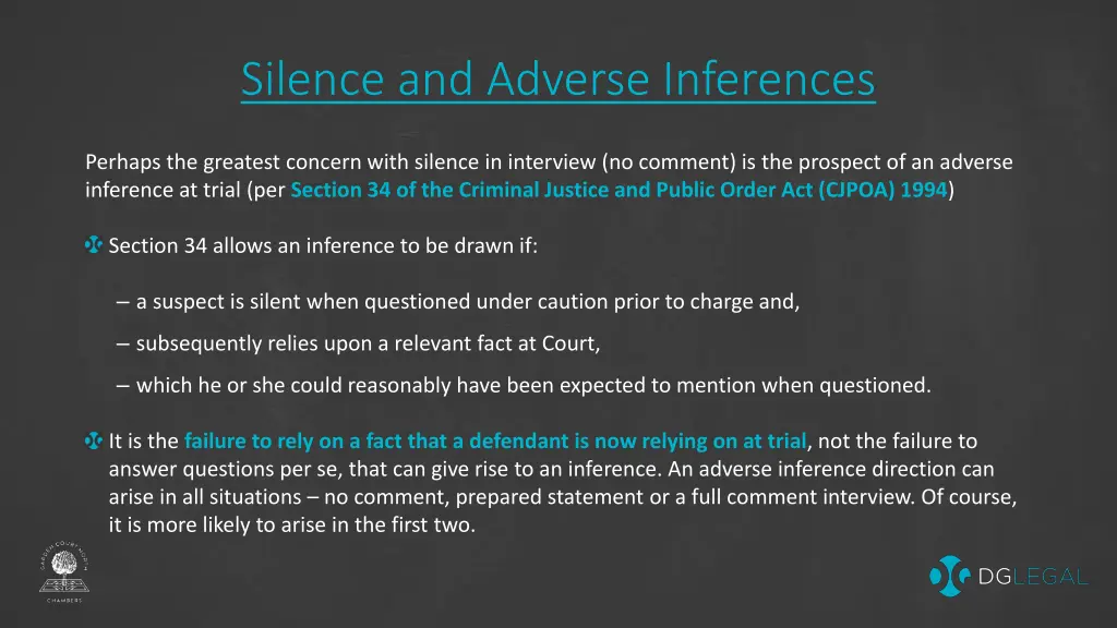 silence and adverse inferences