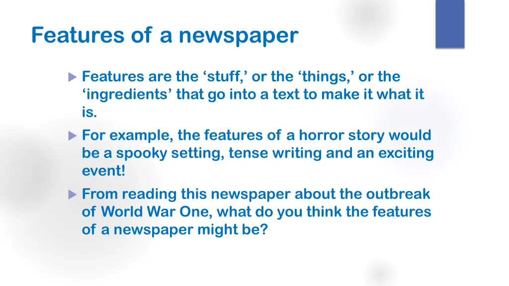 features of a newspaper