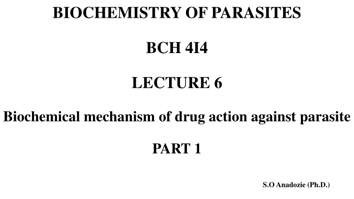 biochemistry of parasites