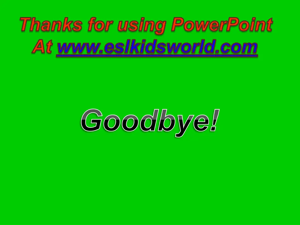 thanks for using powerpoint at www eslkidsworld